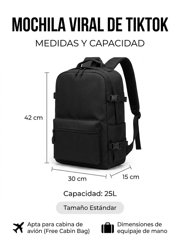 MOCHILA DE VIAJE EXPANDIBLE VIRAL TIKTOK